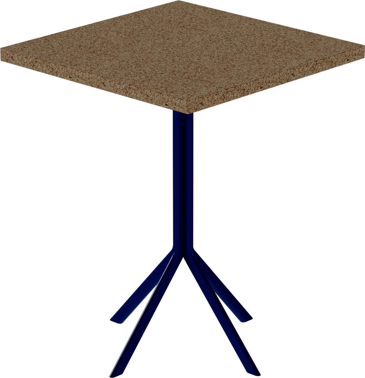Quadro Cafe Table – 60cm Square – Navy / Grano Natural