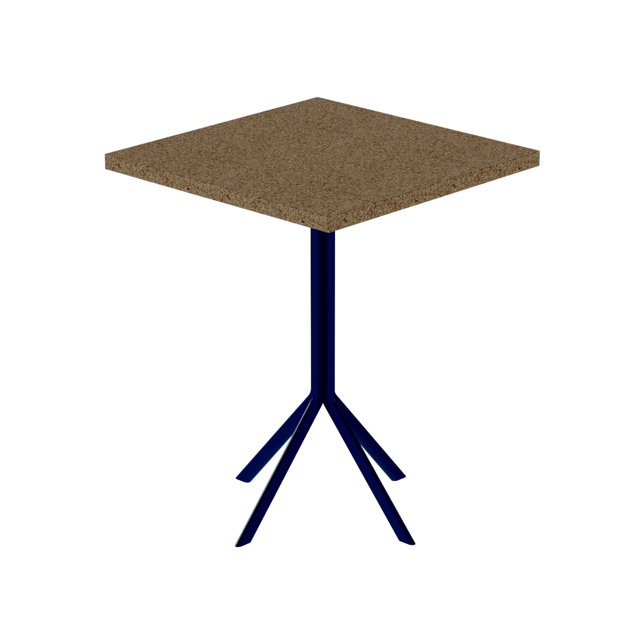 Quadro Cafe Table – 60cm Square – Navy / Grano Natural