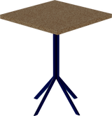 Quadro Cafe Table – 60cm Square – Navy / Grano Natural