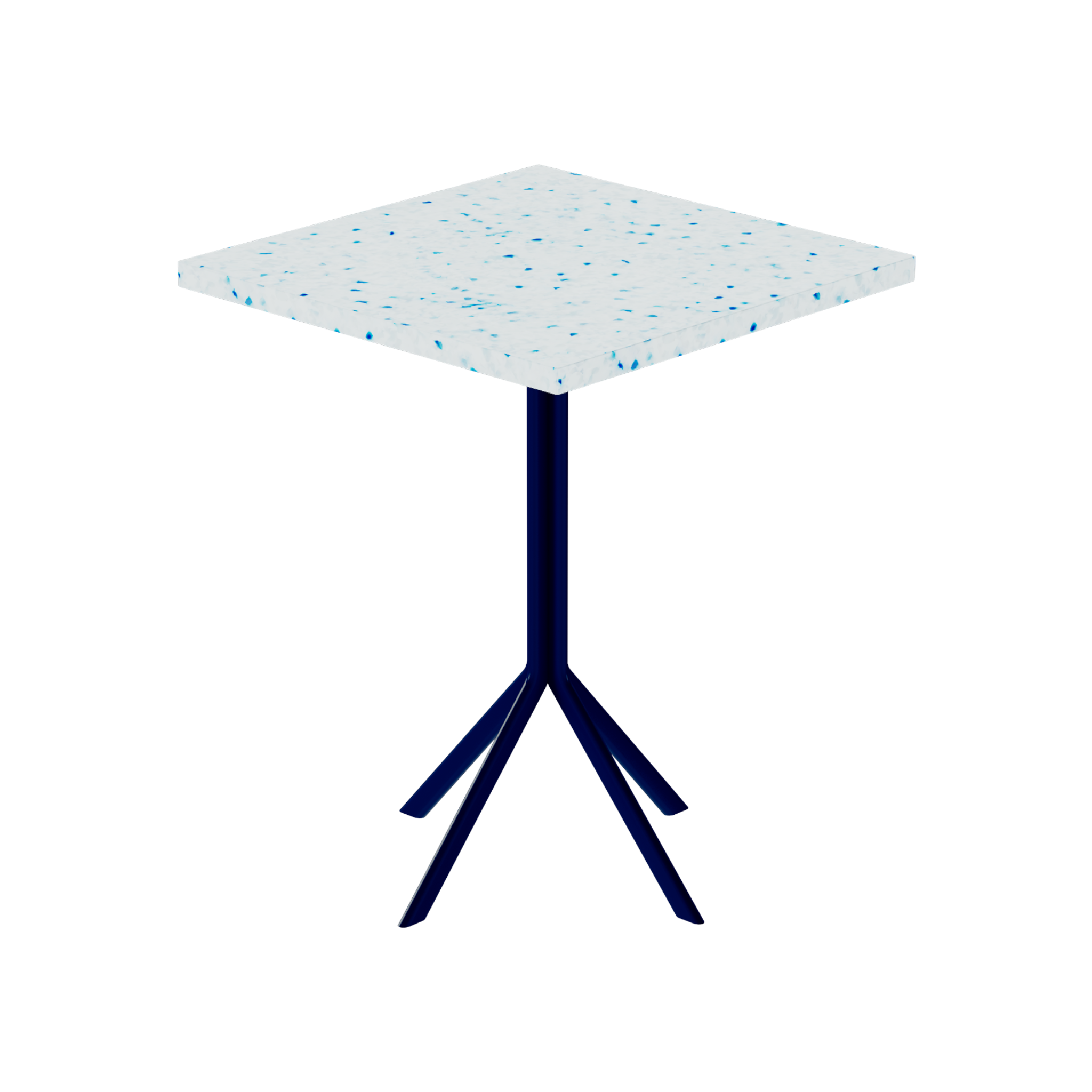 Quadro Cafe Table – 60cm Square – Navy / Blue Dapple