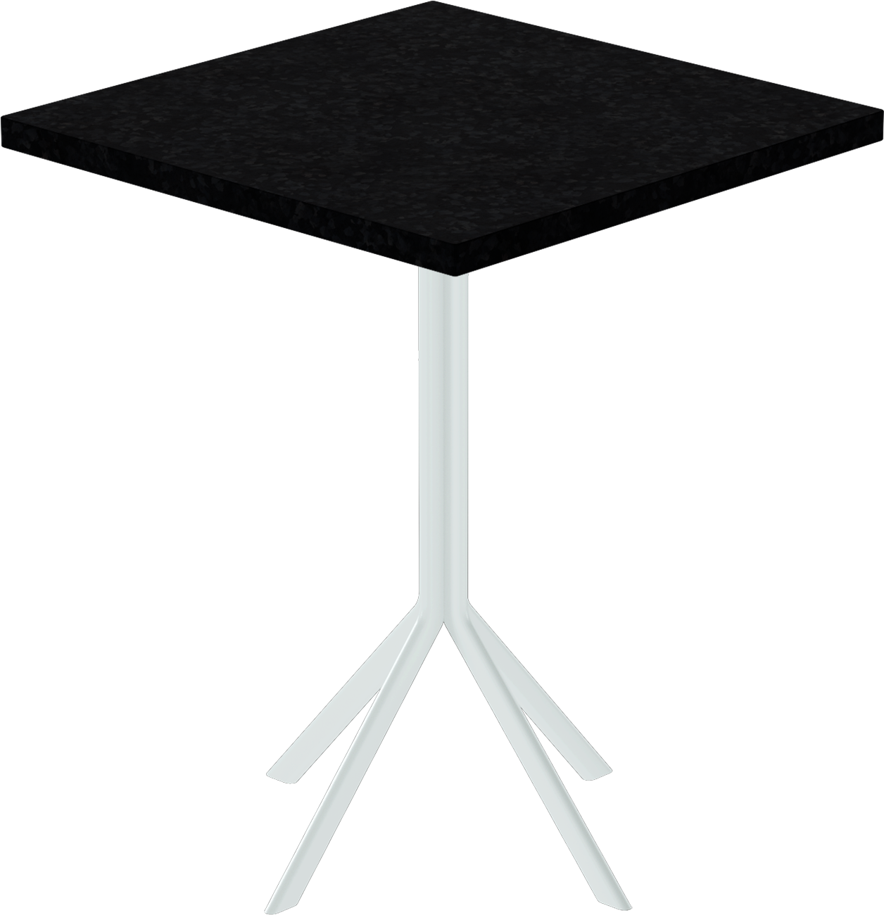 Quadro Cafe Table – 60cm Square – White / Black Onyx Dapple