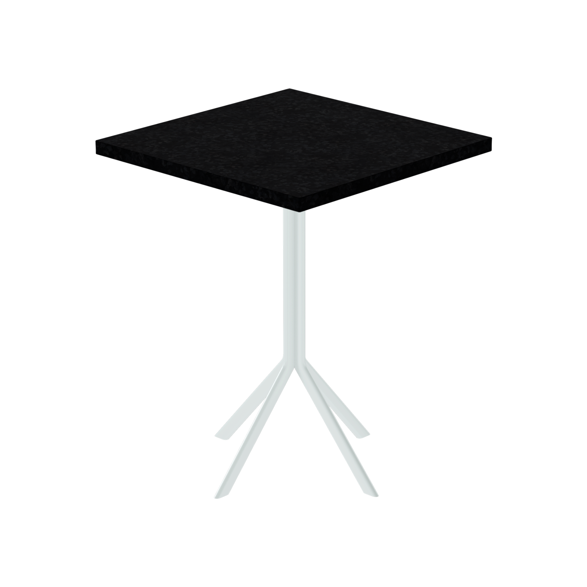 Quadro Cafe Table – 60cm Square – White / Black Onyx Dapple
