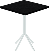 Quadro Cafe Table – 60cm Square – White / Black Onyx Dapple