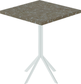 Quadro Cafe Table – 60cm Square – White / Taupe Dapple