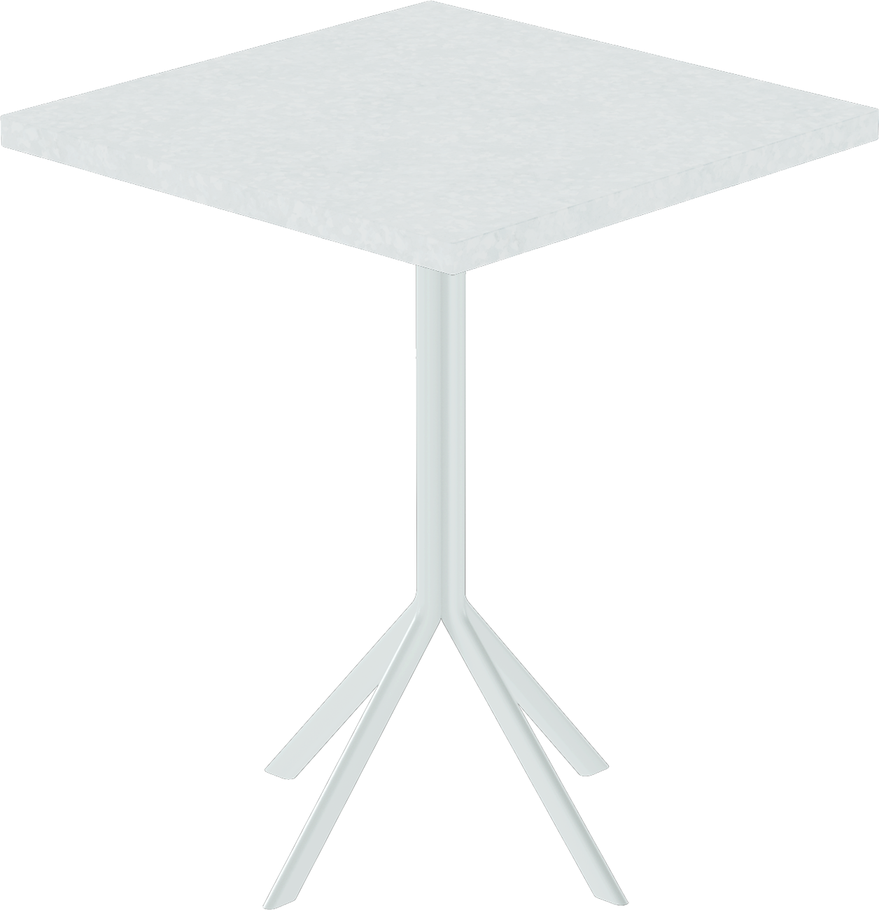 Quadro Cafe Table – 60cm Square – White / White Chalk Dapple