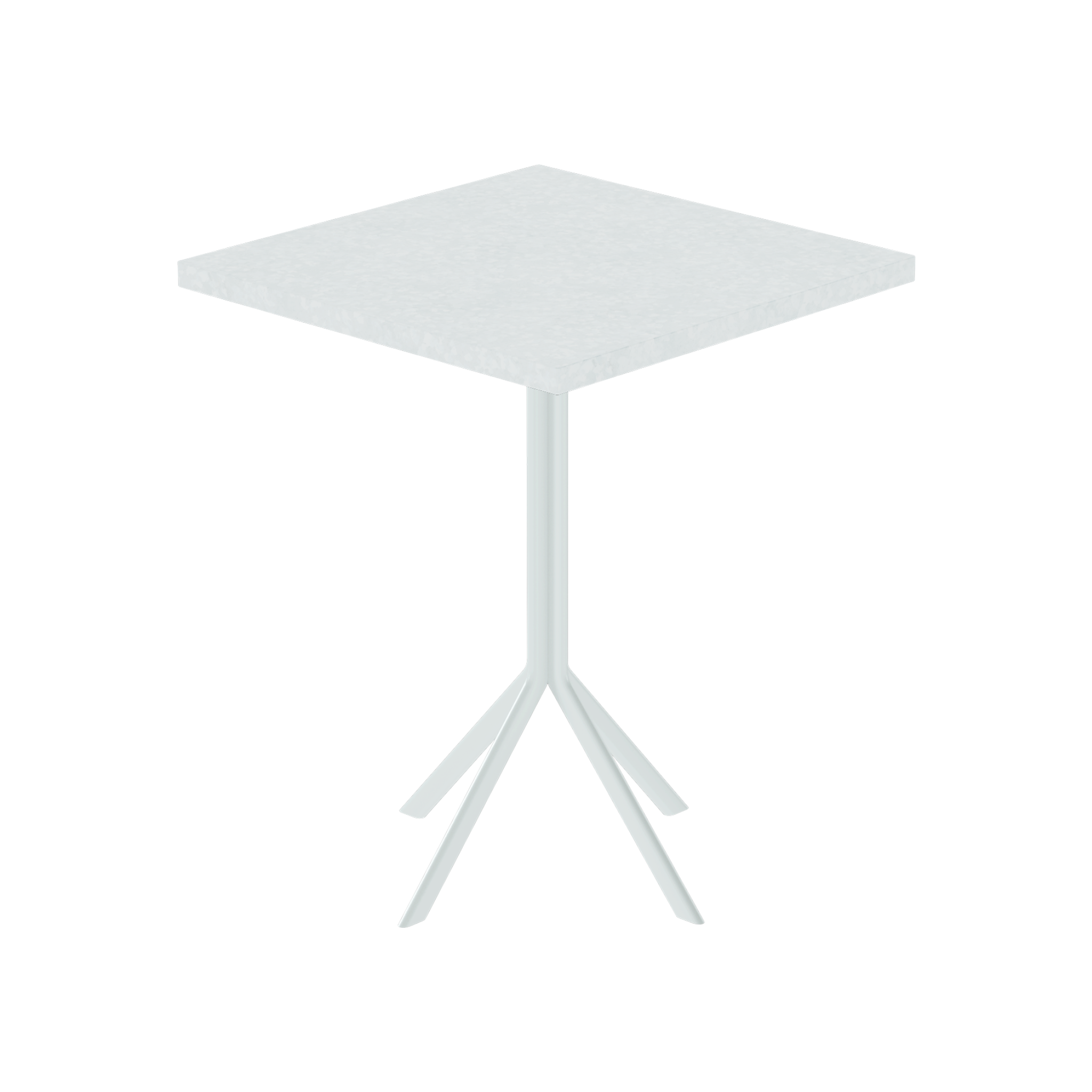 Quadro Cafe Table – 60cm Square – White / White Chalk Dapple