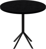 Quadro Cafe Table – 80cm Round – Black / Black Onyx Dapple