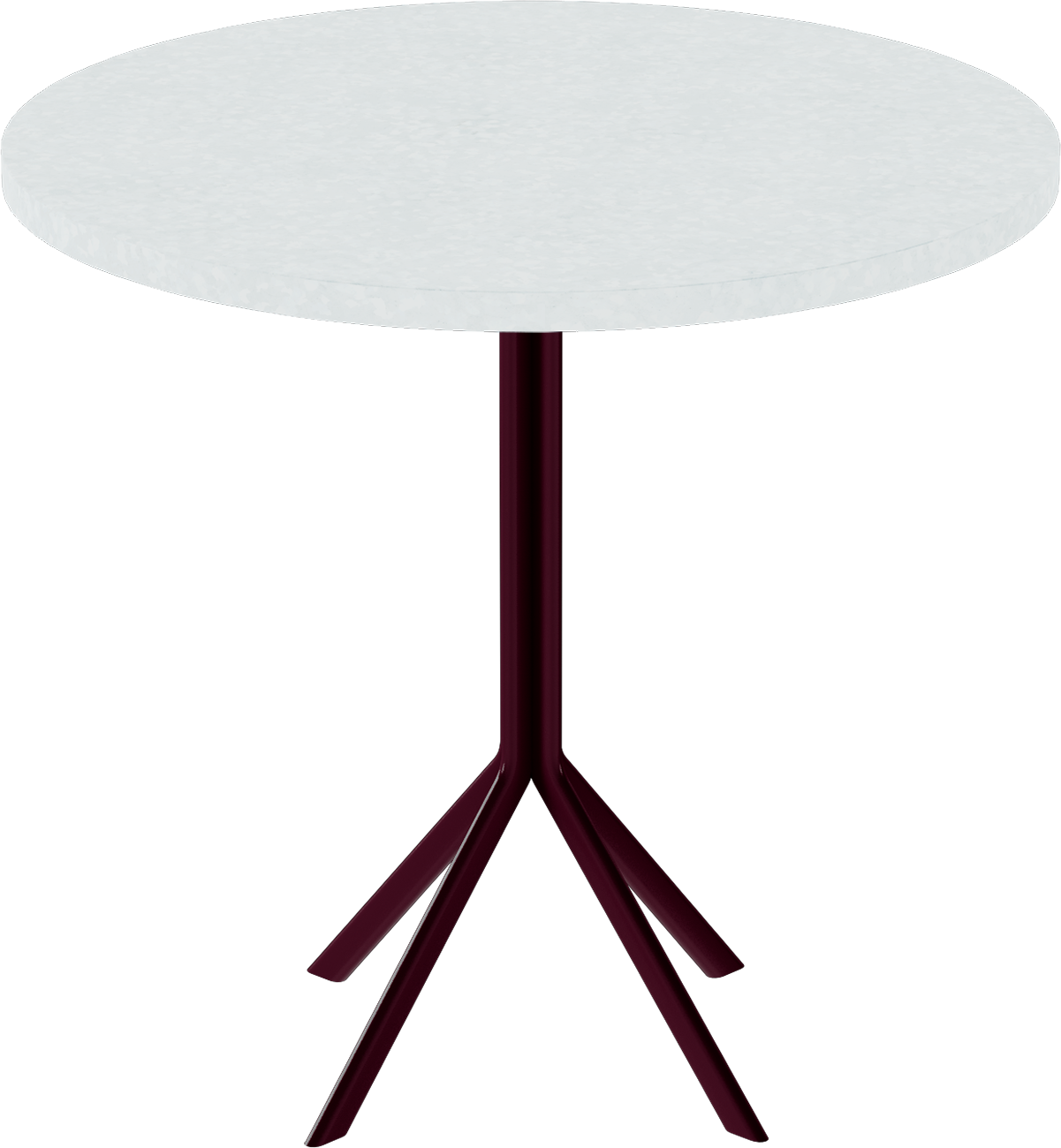 Quadro Cafe Table – 80cm Round – Burgundy / White Chalk Dapple