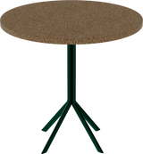 Quadro Cafe Table – 80cm Round – Green / Grano Natural