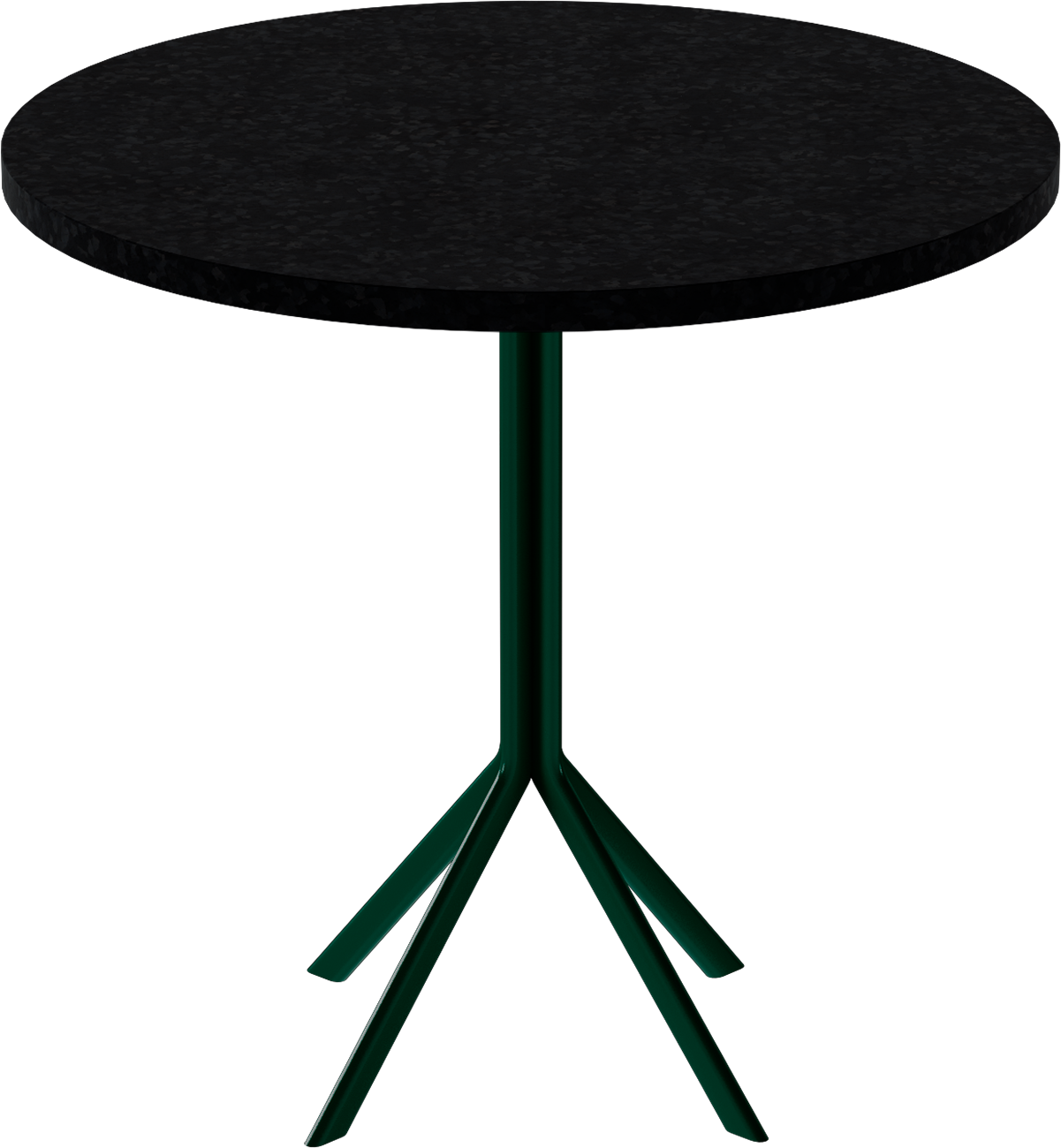Quadro Cafe Table – 80cm Round – Green / Black Onyx Dapple