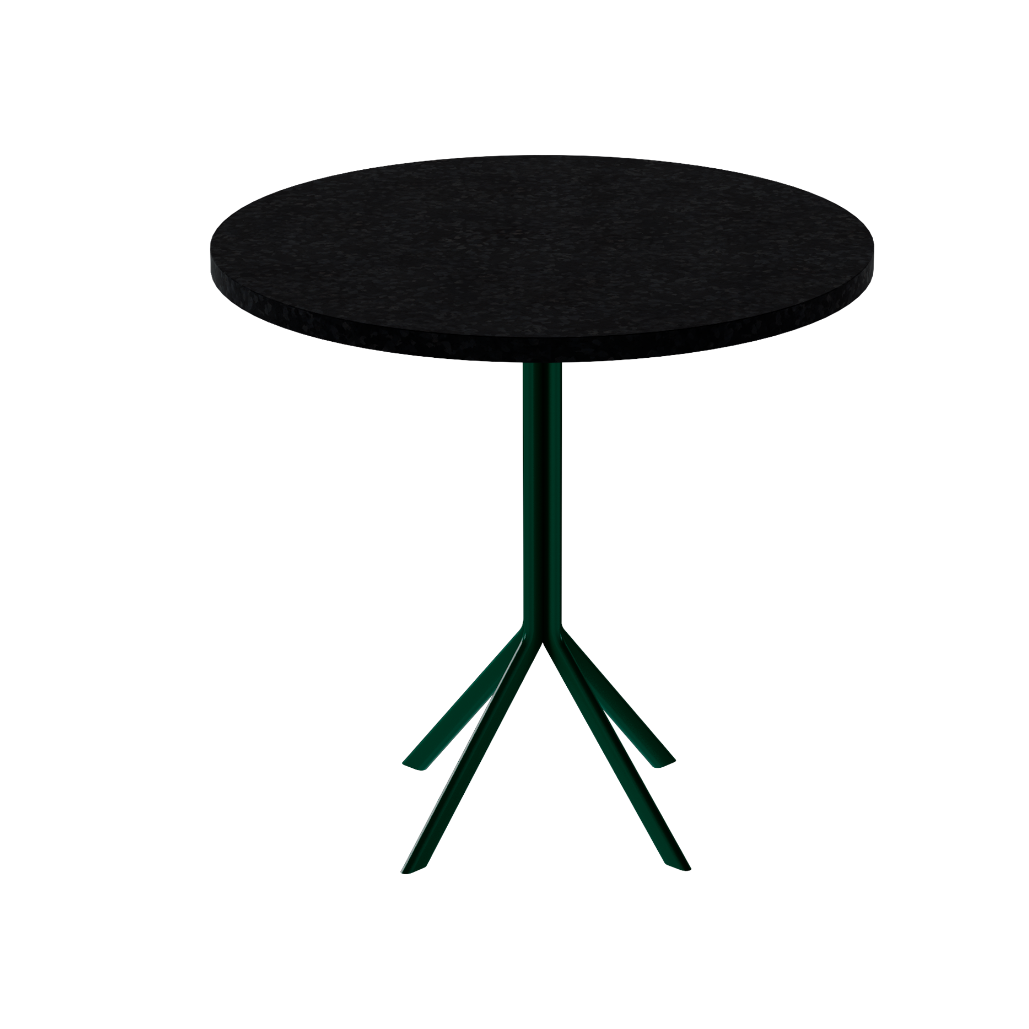 Quadro Cafe Table – 80cm Round – Green / Black Onyx Dapple