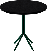 Quadro Cafe Table – 80cm Round – Green / Black Onyx Dapple