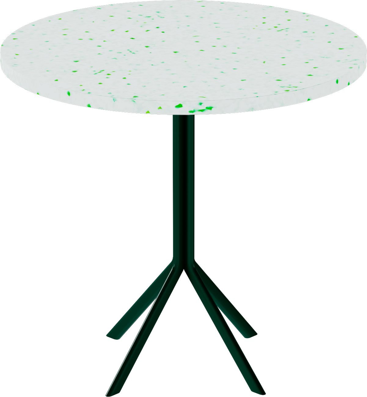 Quadro Cafe Table – 80cm Round – Green / Green Dapple
