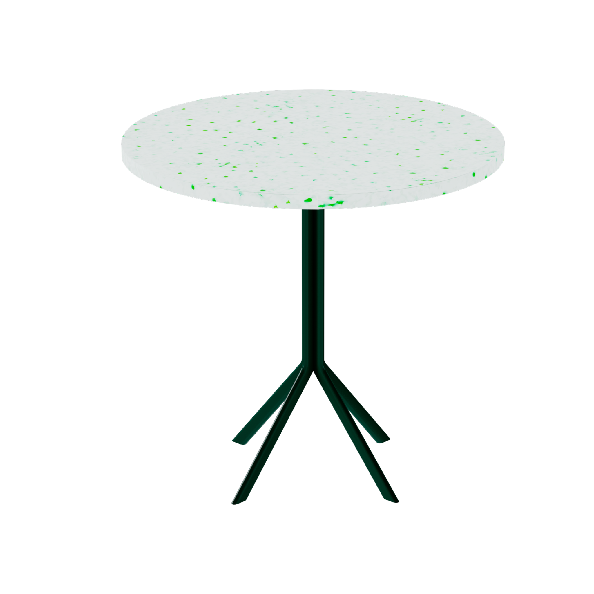 Quadro Cafe Table – 80cm Round – Green / Green Dapple