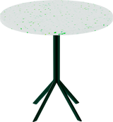 Quadro Cafe Table – 80cm Round – Green / Green Dapple