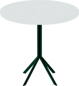Quadro Cafe Table – 80cm Round – Green / White Chalk Dapple