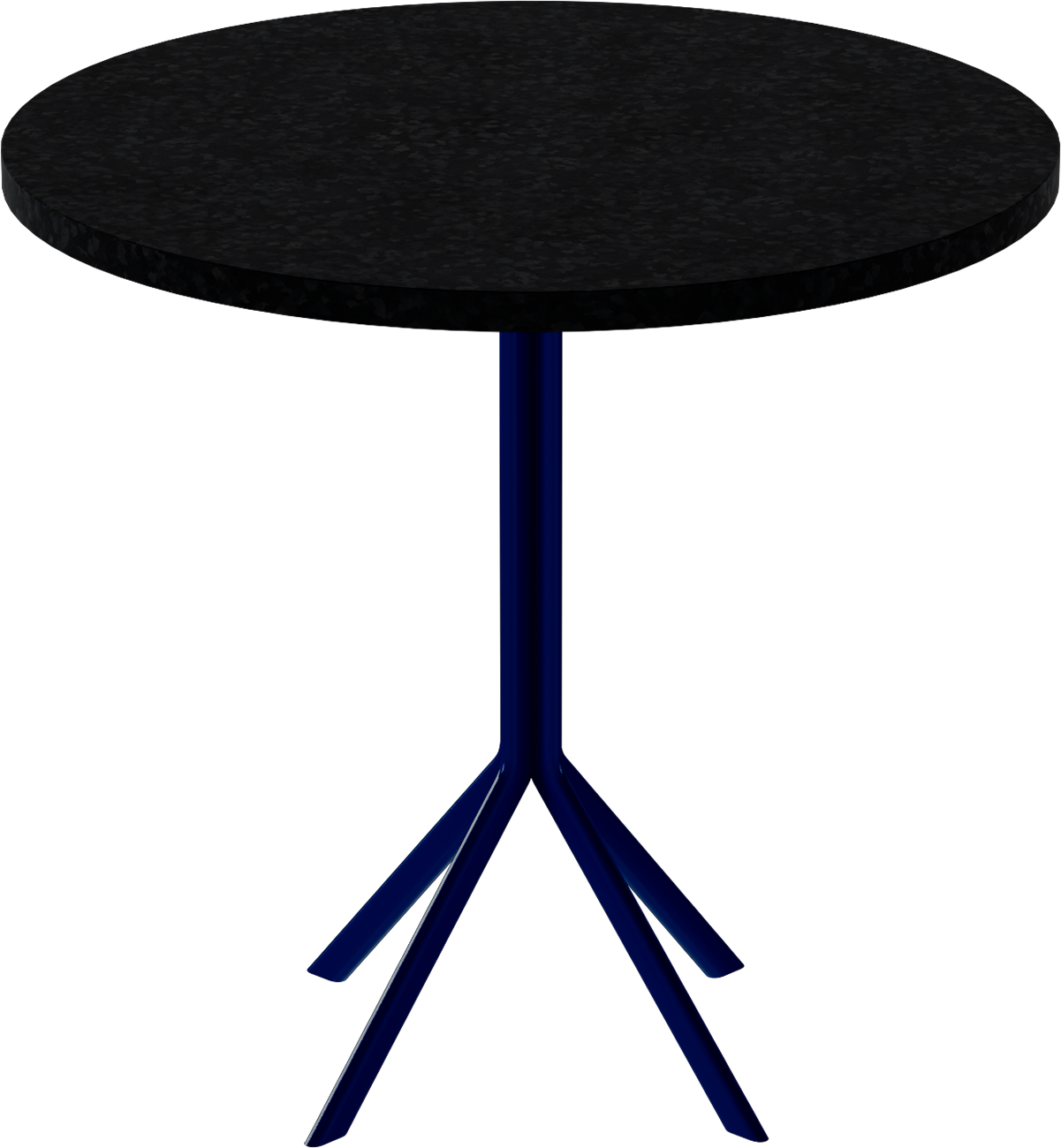 Quadro Cafe Table – 80cm Round – Navy / Black Onyx Dapple