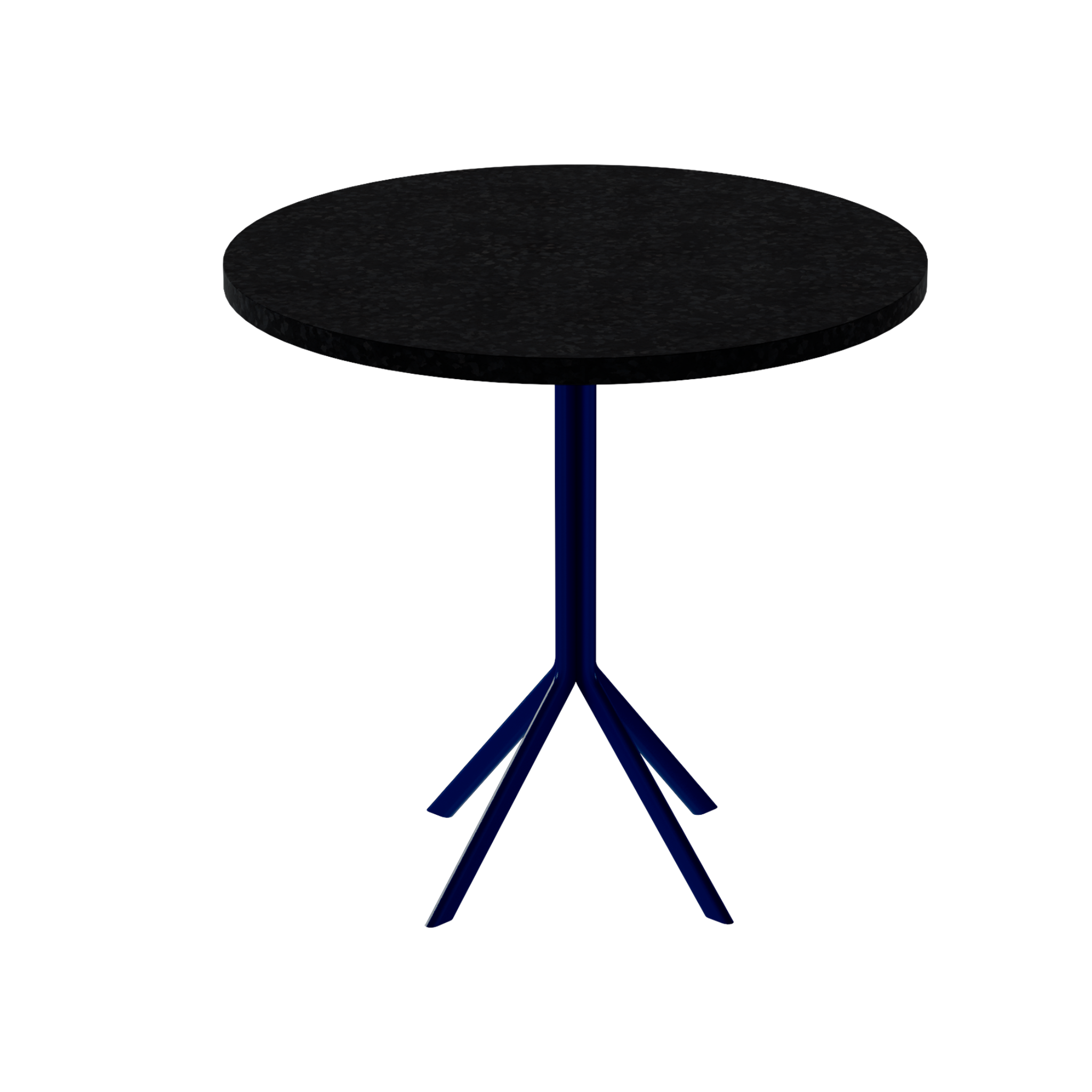 Quadro Cafe Table – 80cm Round – Navy / Black Onyx Dapple