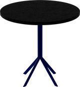 Quadro Cafe Table – 80cm Round – Navy / Black Onyx Dapple