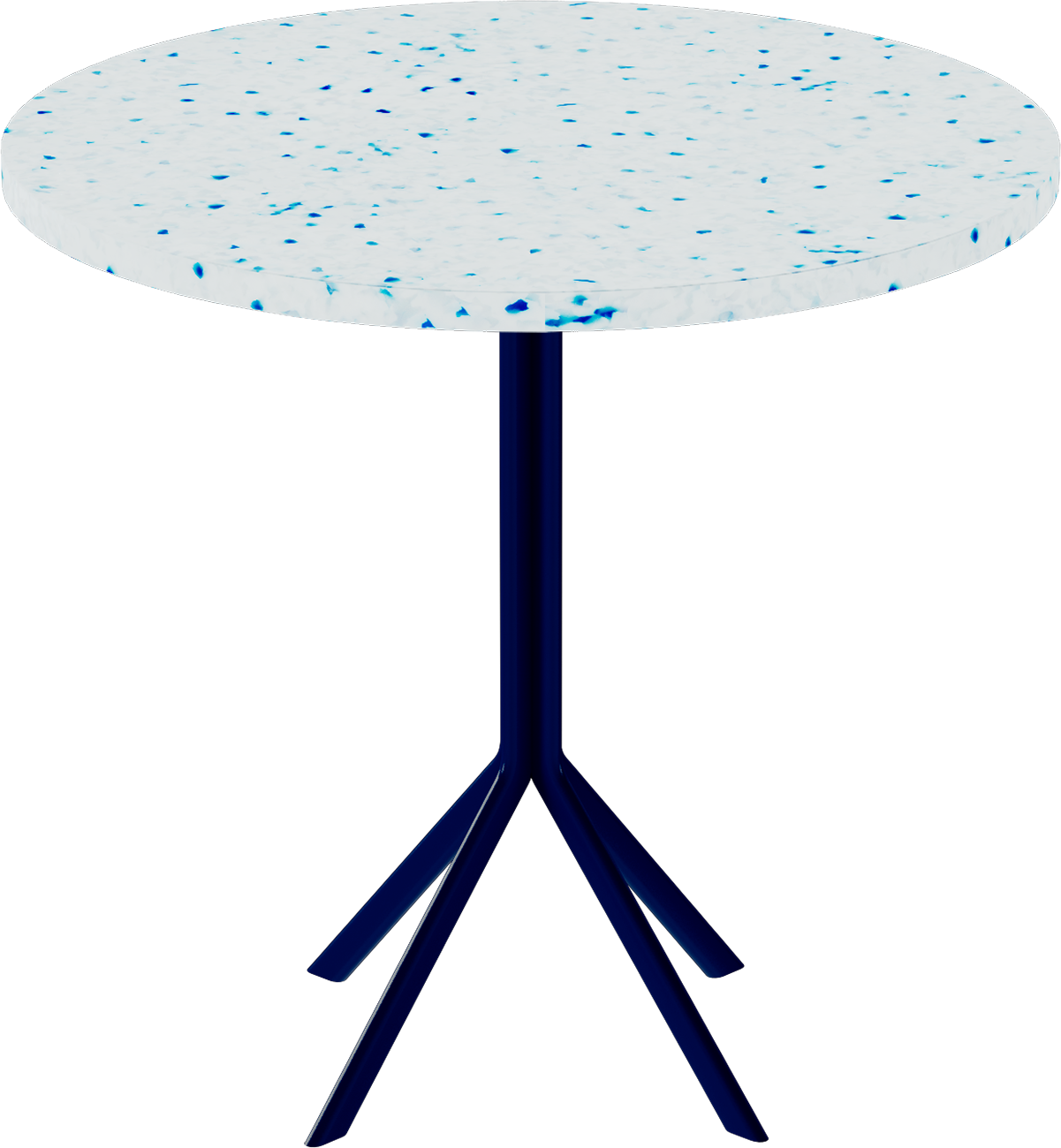 Quadro Cafe Table – 80cm Round – Navy / Blue Dapple