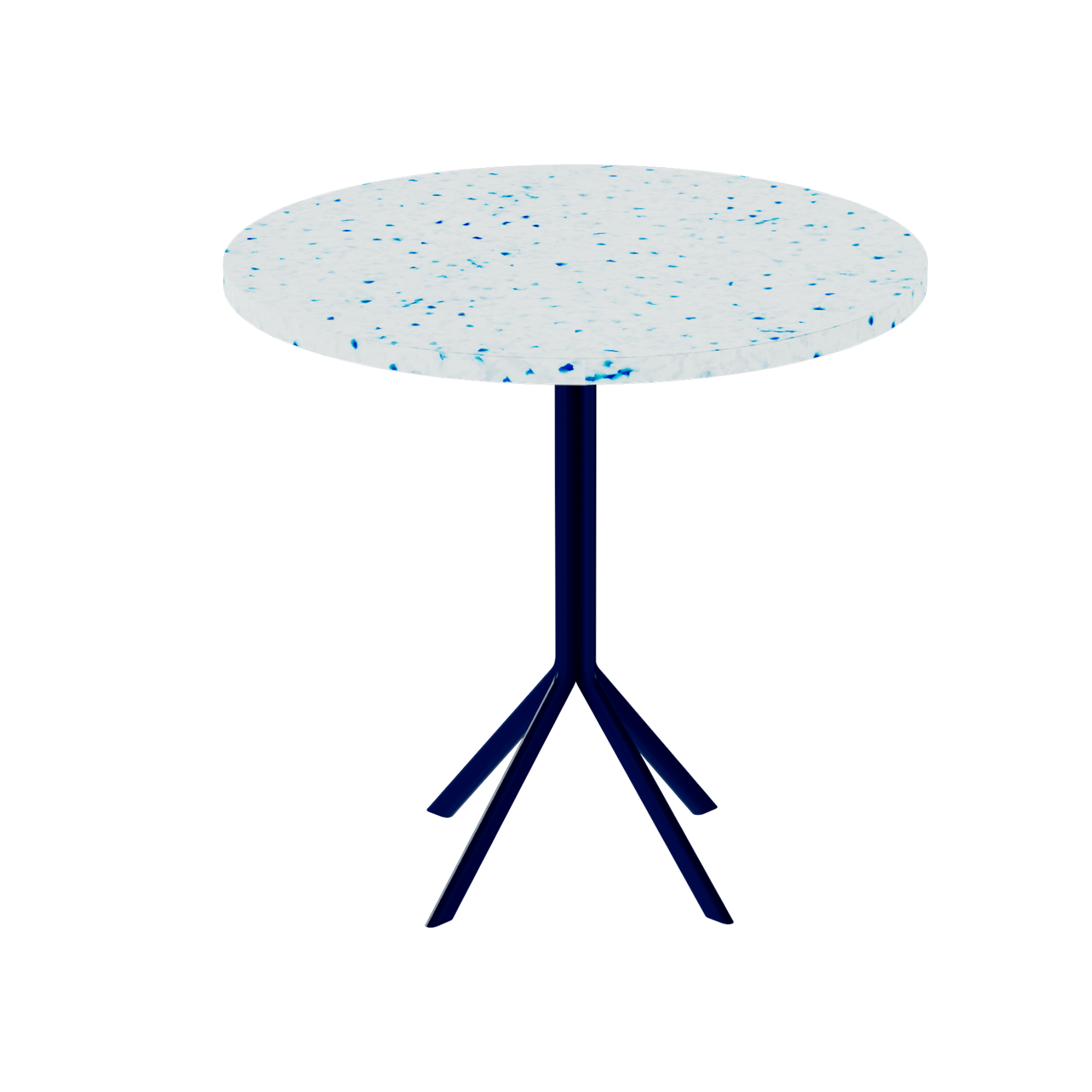 Quadro Cafe Table – 80cm Round – Navy / Blue Dapple