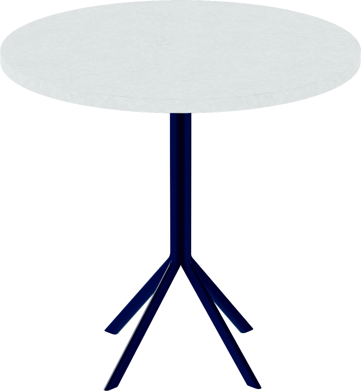 Quadro Cafe Table – 80cm Round – Navy / White Chalk Dapple
