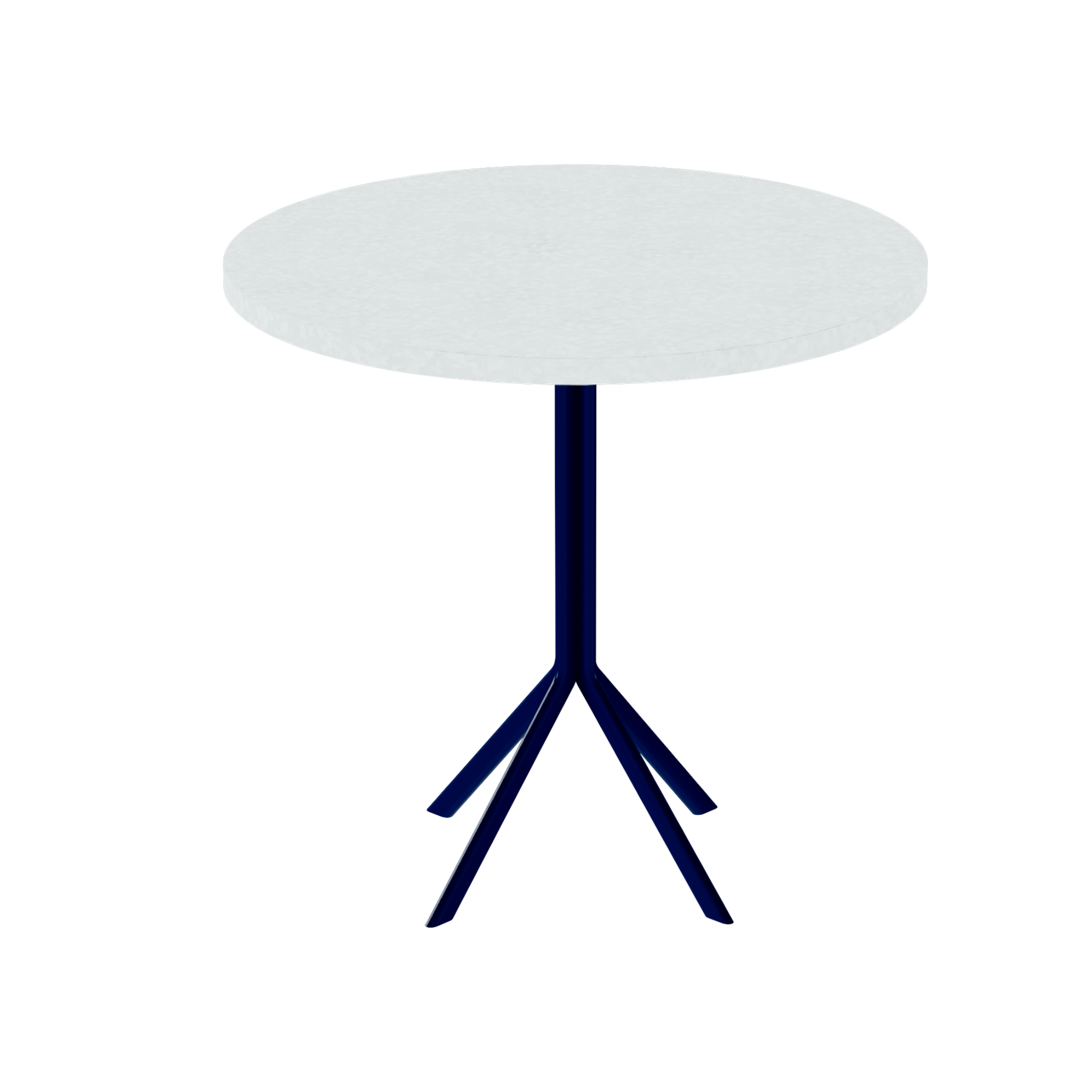 Quadro Cafe Table – 80cm Round – Navy / White Chalk Dapple