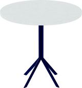 Quadro Cafe Table – 80cm Round – Navy / White Chalk Dapple