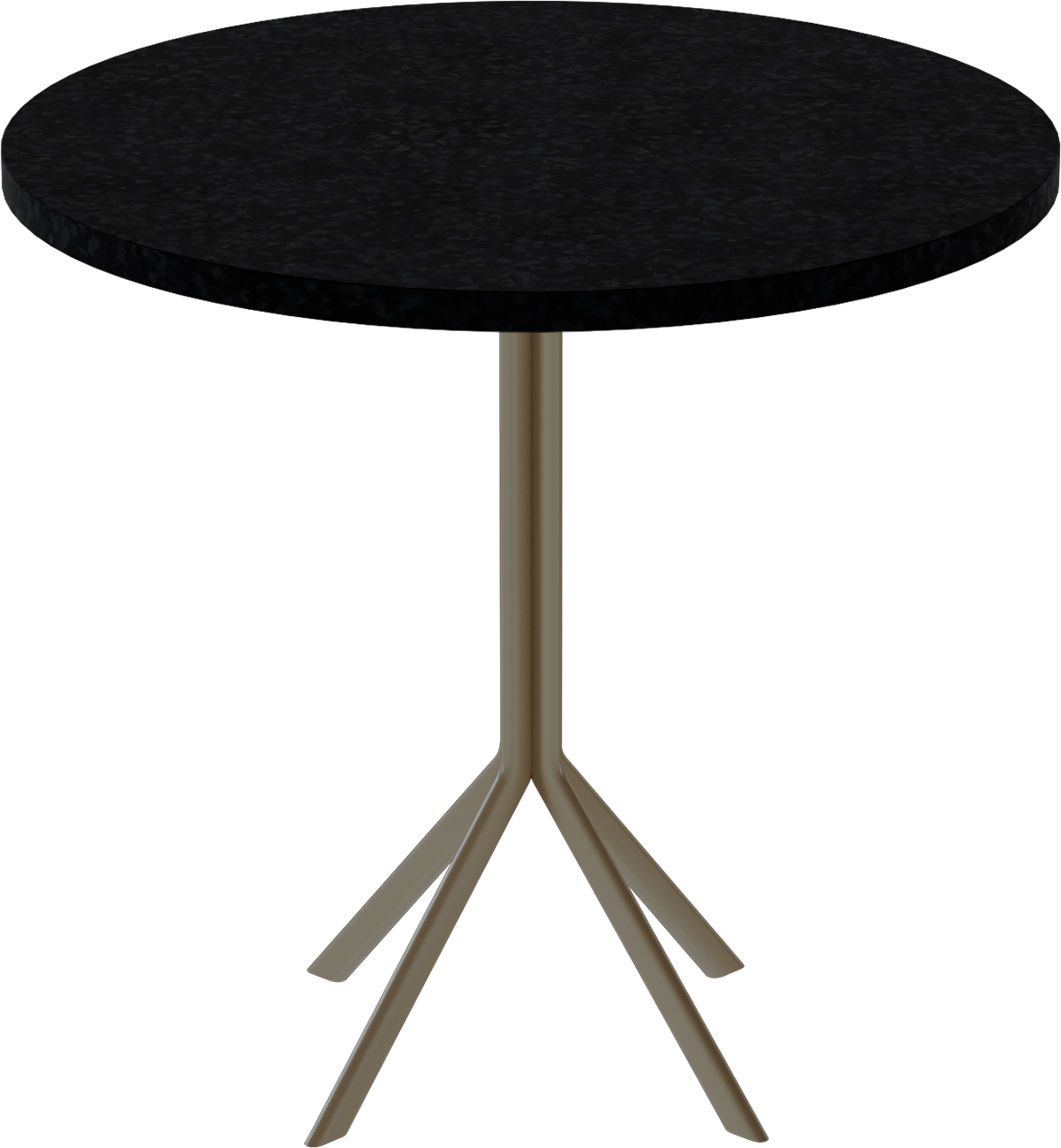 Quadro Cafe Table – 80cm Round – Taupe / Black Onyx Dapple