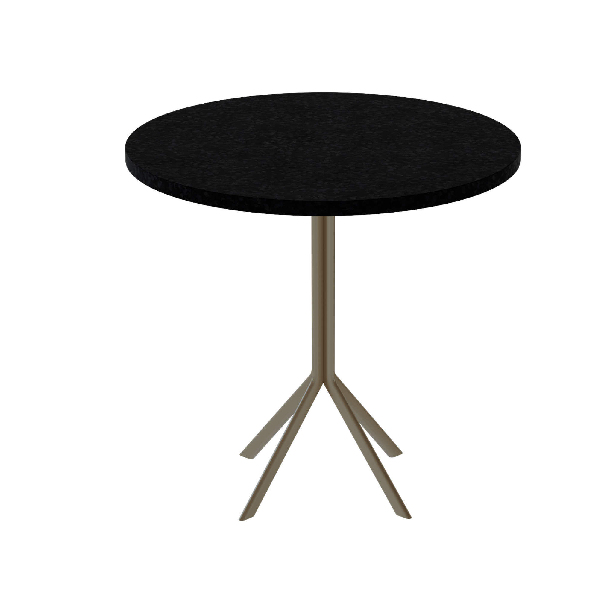 Quadro Cafe Table – 80cm Round – Taupe / Black Onyx Dapple