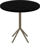 Quadro Cafe Table – 80cm Round – Taupe / Black Onyx Dapple