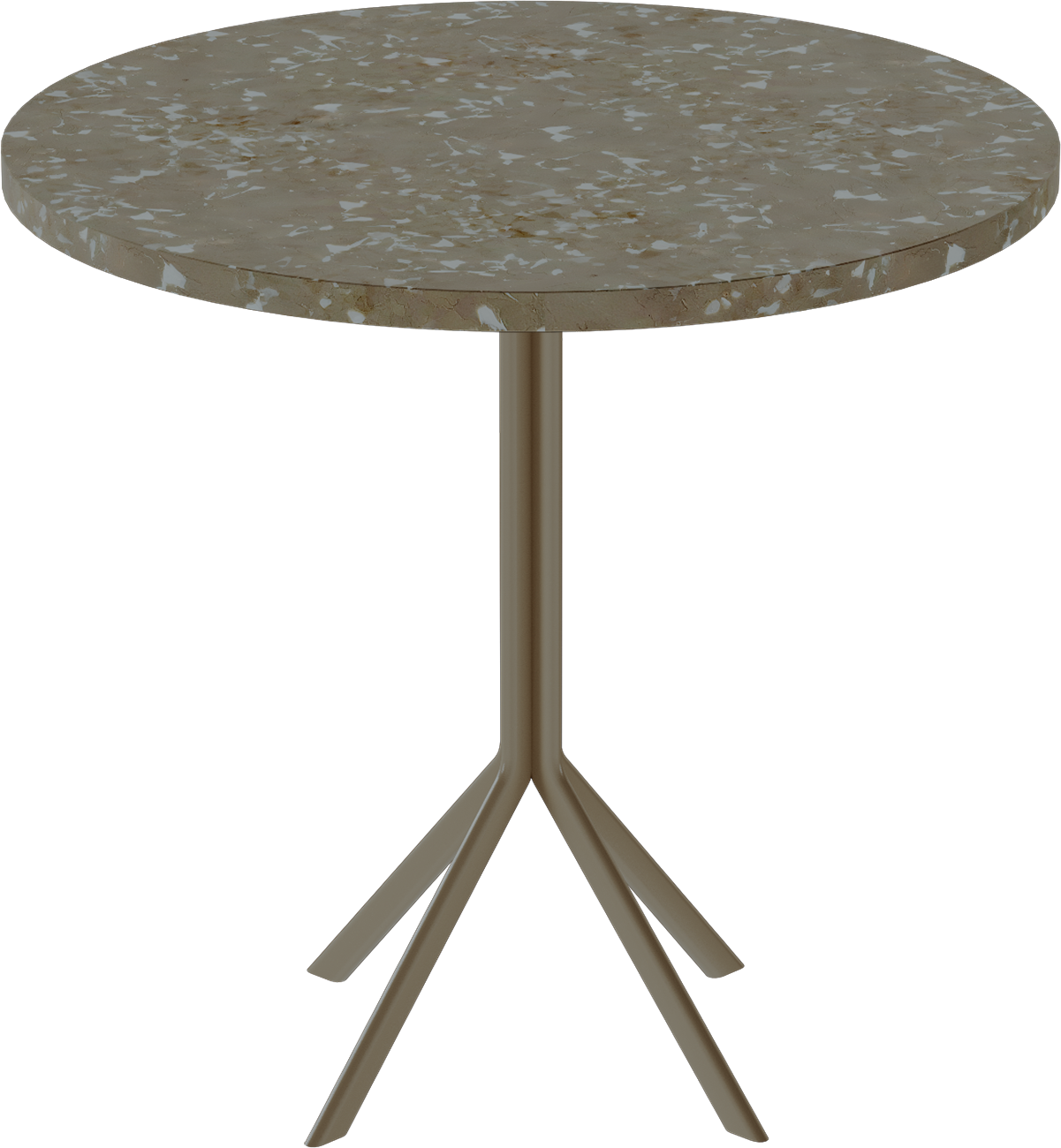 Quadro Cafe Table – 80cm Round – Taupe / Taupe Dapple