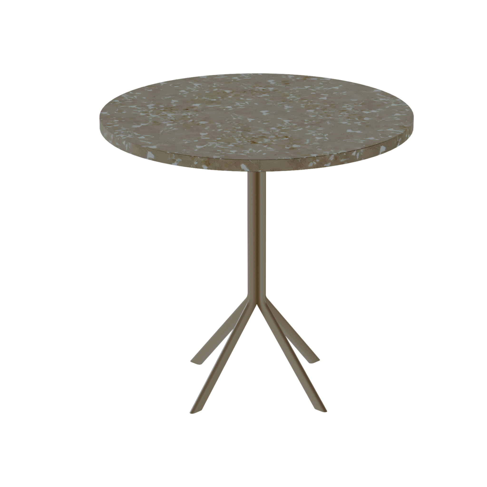 Quadro Cafe Table – 80cm Round – Taupe / Taupe Dapple