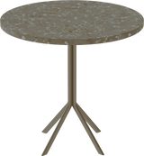 Quadro Cafe Table – 80cm Round – Taupe / Taupe Dapple