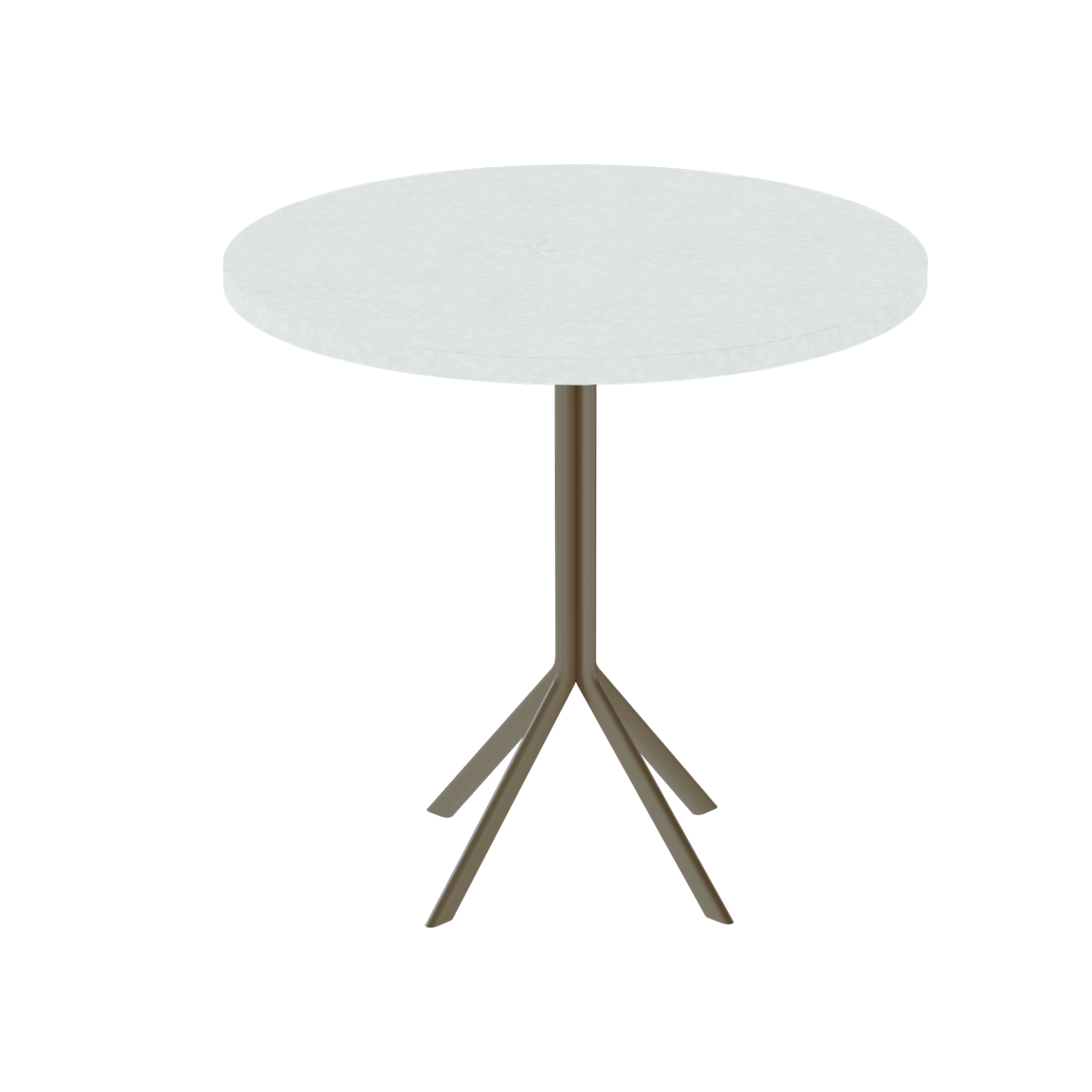 Quadro Cafe Table – 80cm Round – Taupe / White Chalk Dapple