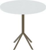 Quadro Cafe Table – 80cm Round – Taupe / White Chalk Dapple