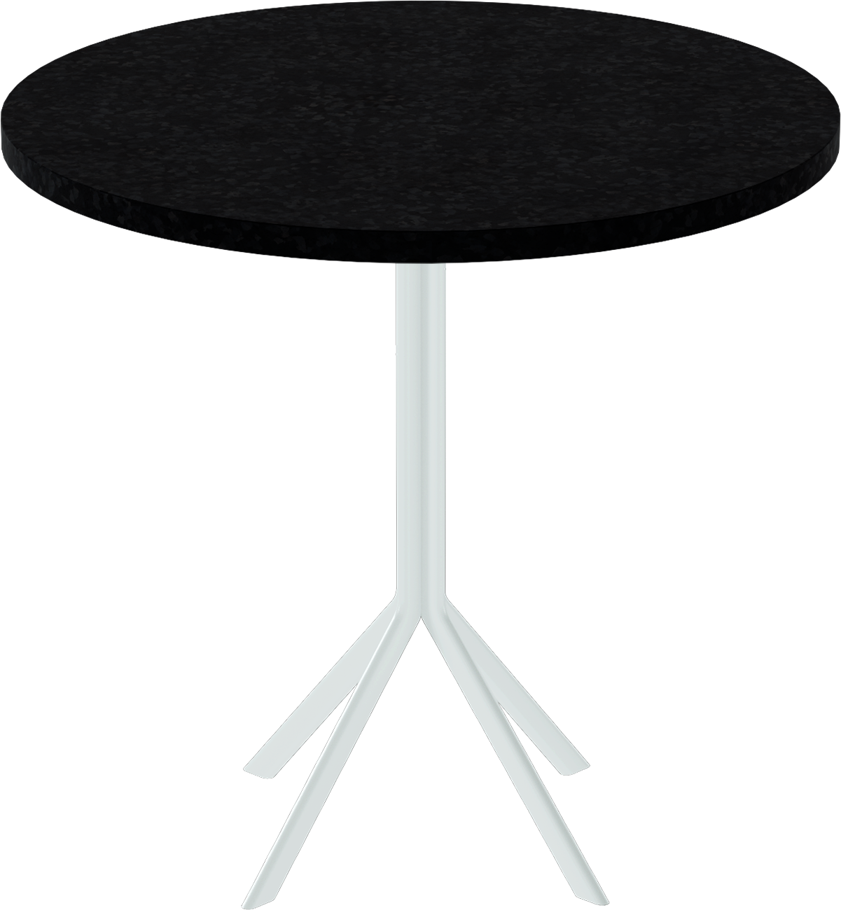 Quadro Cafe Table – 80cm Round – White / Black Onyx Dapple