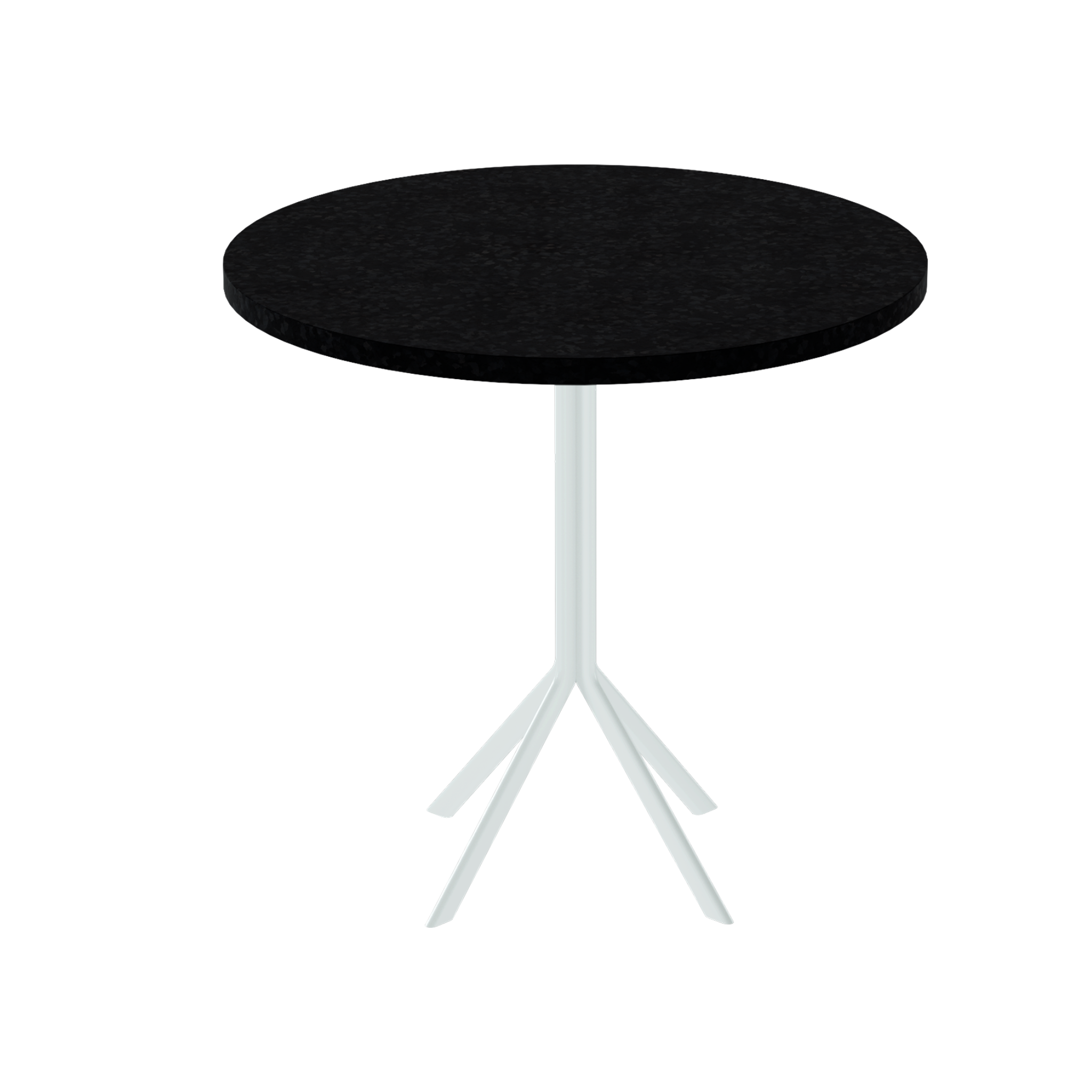 Quadro Cafe Table – 80cm Round – White / Black Onyx Dapple