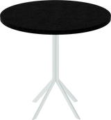Quadro Cafe Table – 80cm Round – White / Black Onyx Dapple