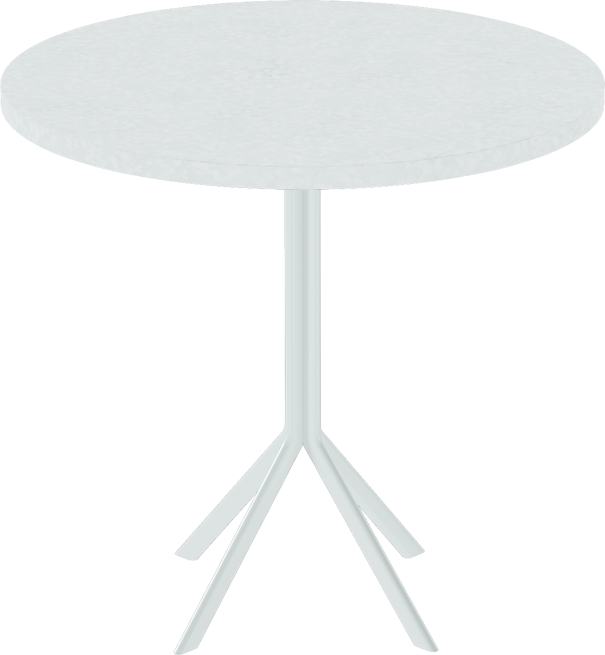 Quadro Cafe Table – 80cm Round – White / White Chalk Dapple