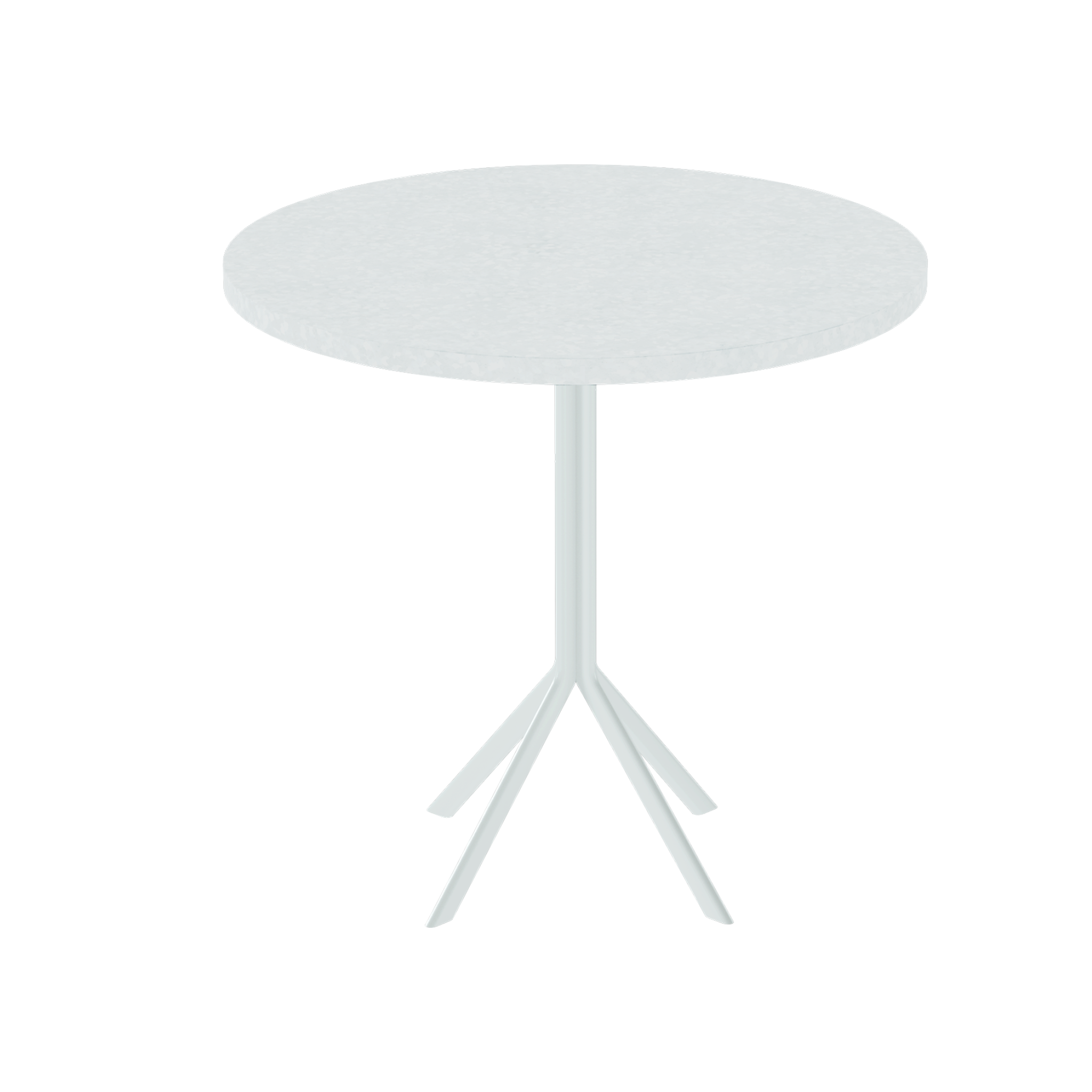 Quadro Cafe Table – 80cm Round – White / White Chalk Dapple