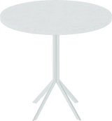Quadro Cafe Table – 80cm Round – White / White Chalk Dapple