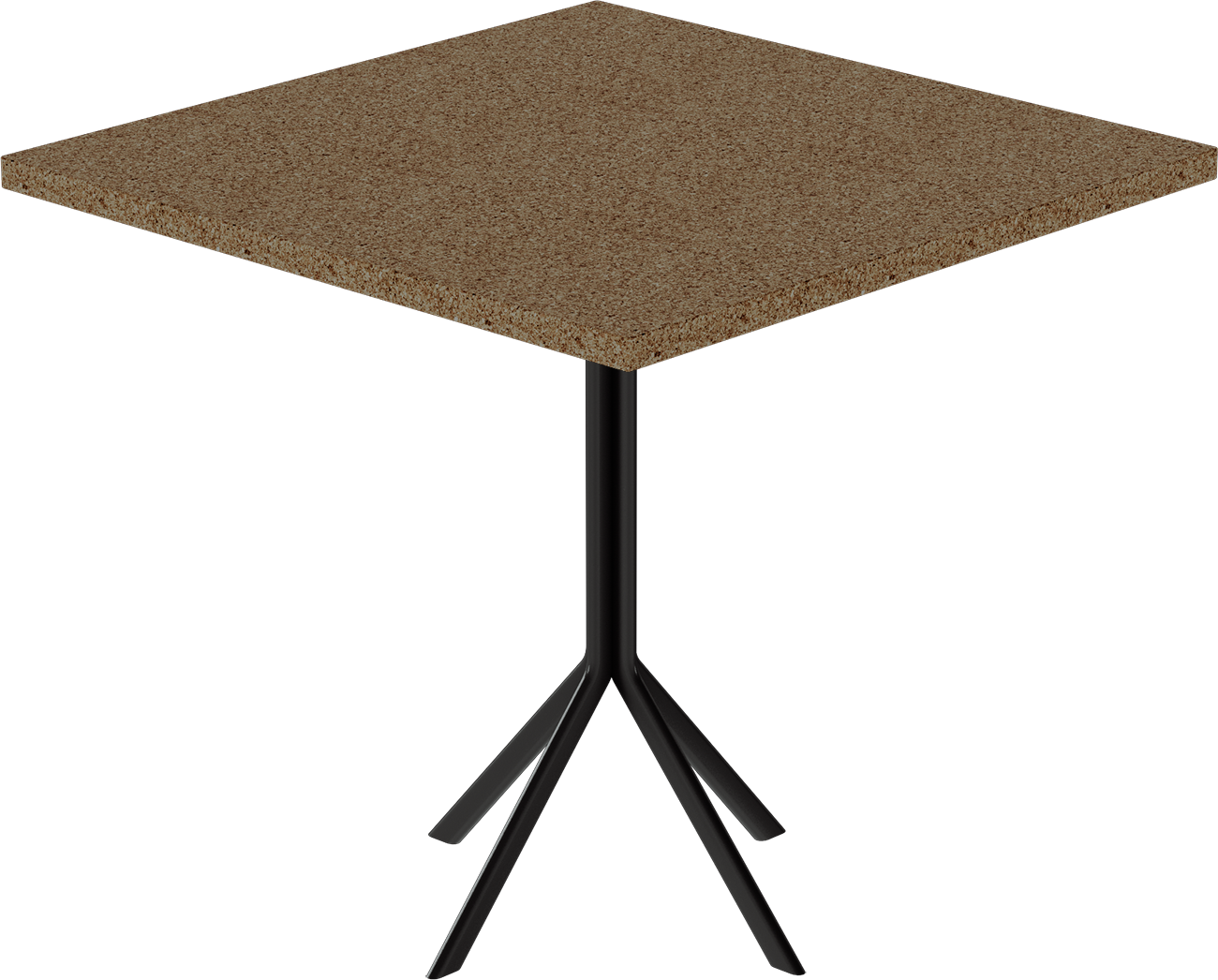 Quadro Cafe Table – 80cm Square – Black / Grano Natural