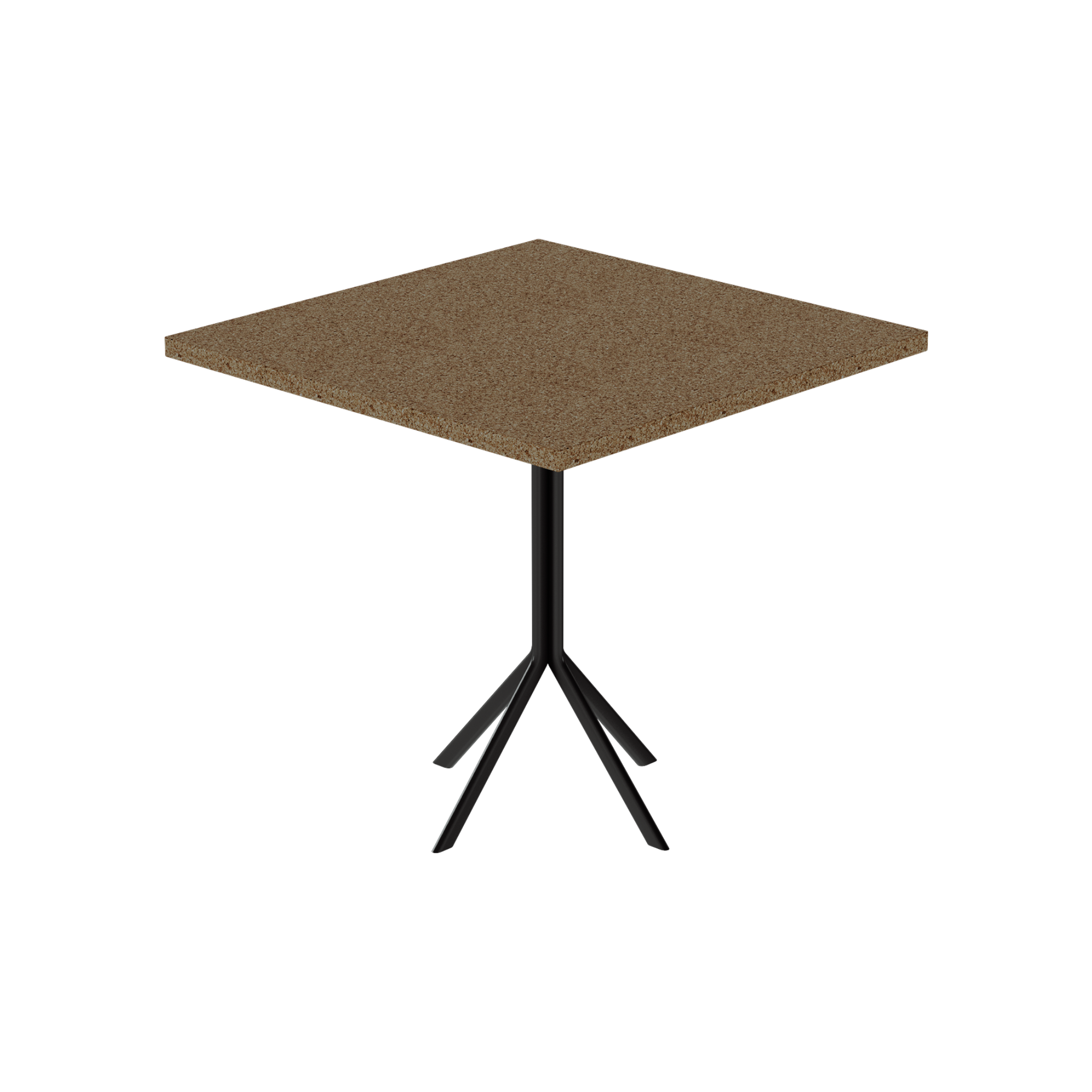 Quadro Cafe Table – 80cm Square – Black / Grano Natural