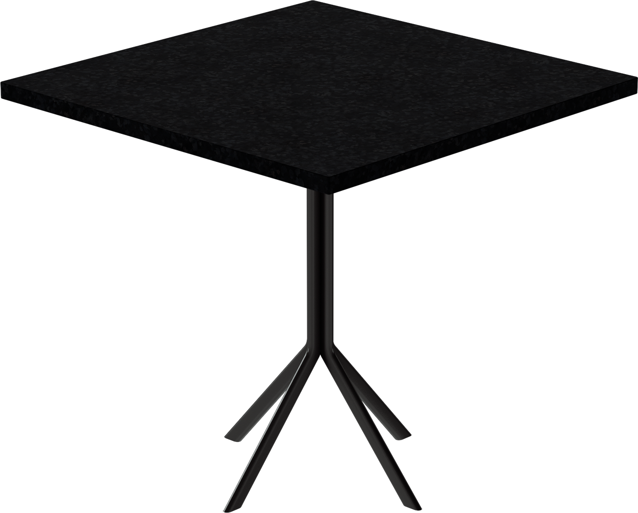 Quadro Cafe Table – 80cm Square – Black / Black Onyx Dapple