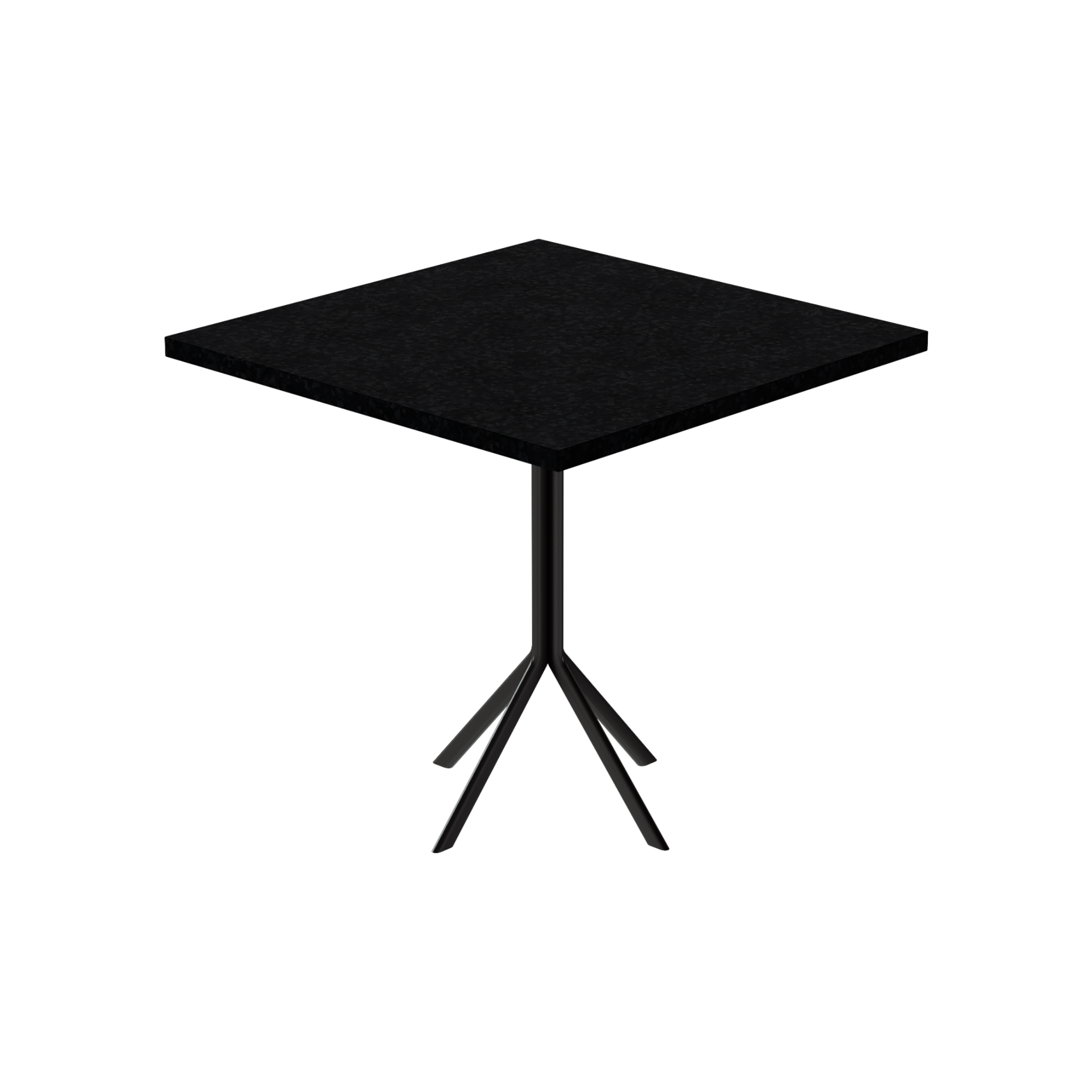 Quadro Cafe Table – 80cm Square – Black / Black Onyx Dapple