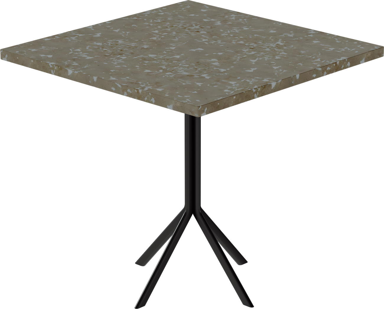 Quadro Cafe Table – 80cm Square – Black / Taupe Dapple