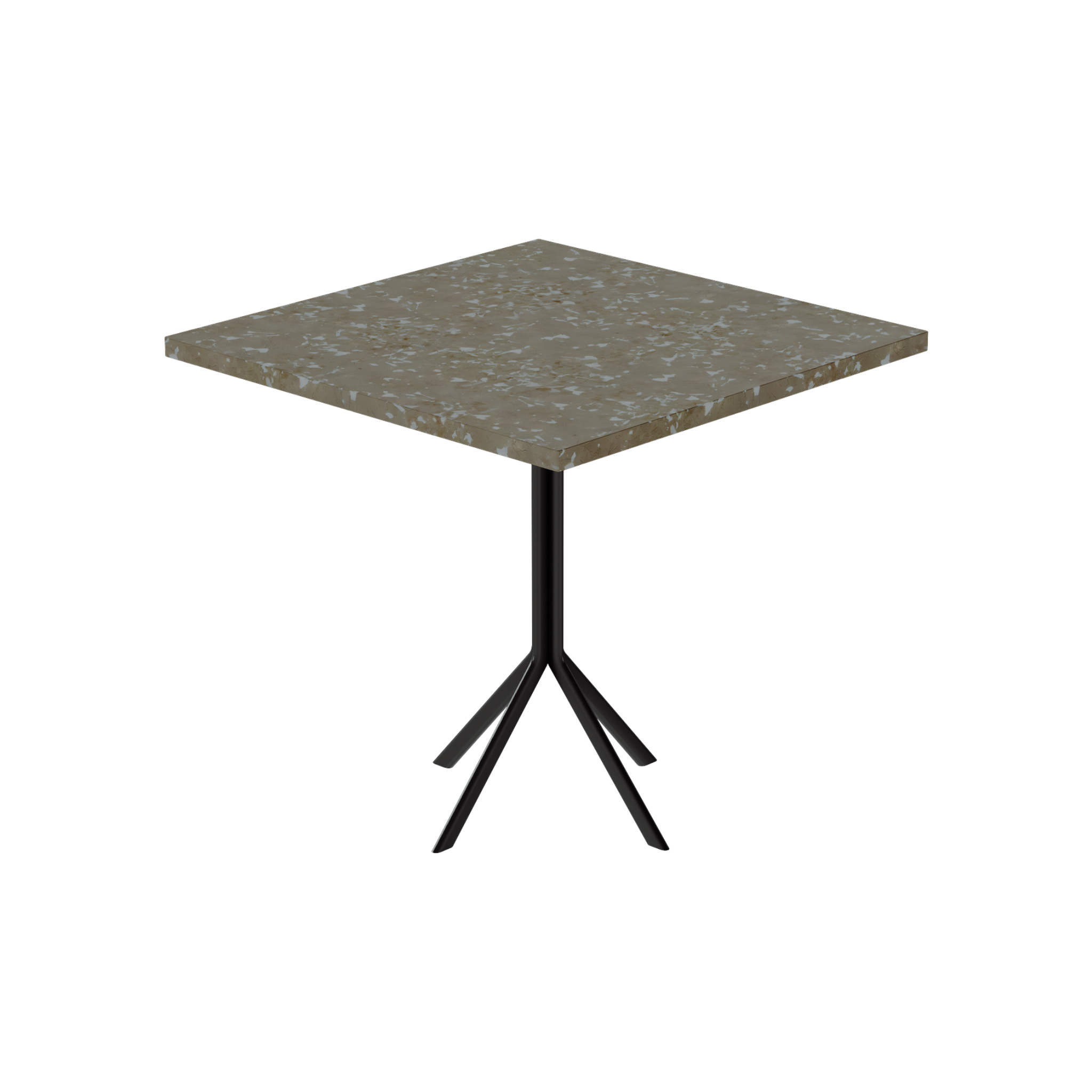 Quadro Cafe Table – 80cm Square – Black / Taupe Dapple