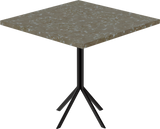 Quadro Cafe Table – 80cm Square – Black / Taupe Dapple