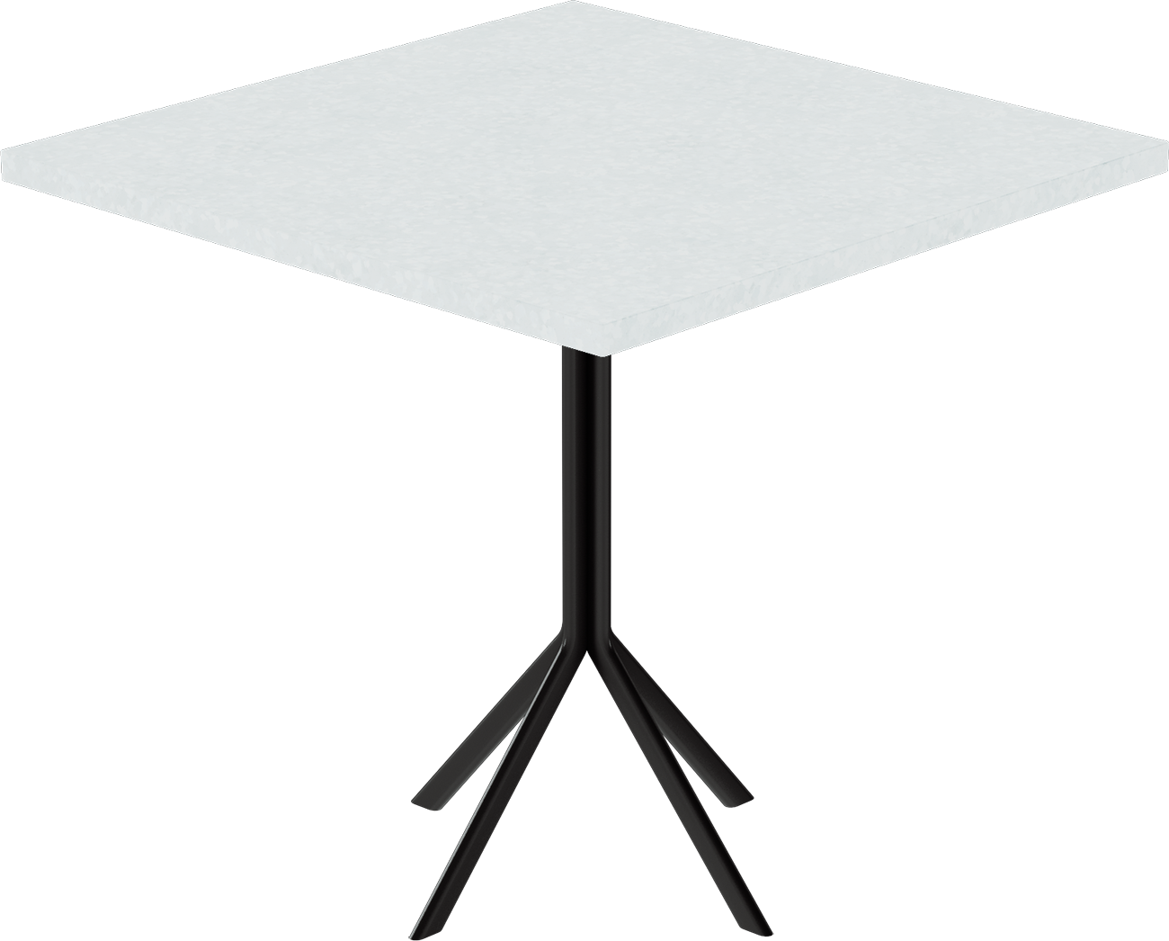 Quadro Cafe Table – 80cm Square – Black / White Chalk Dapple